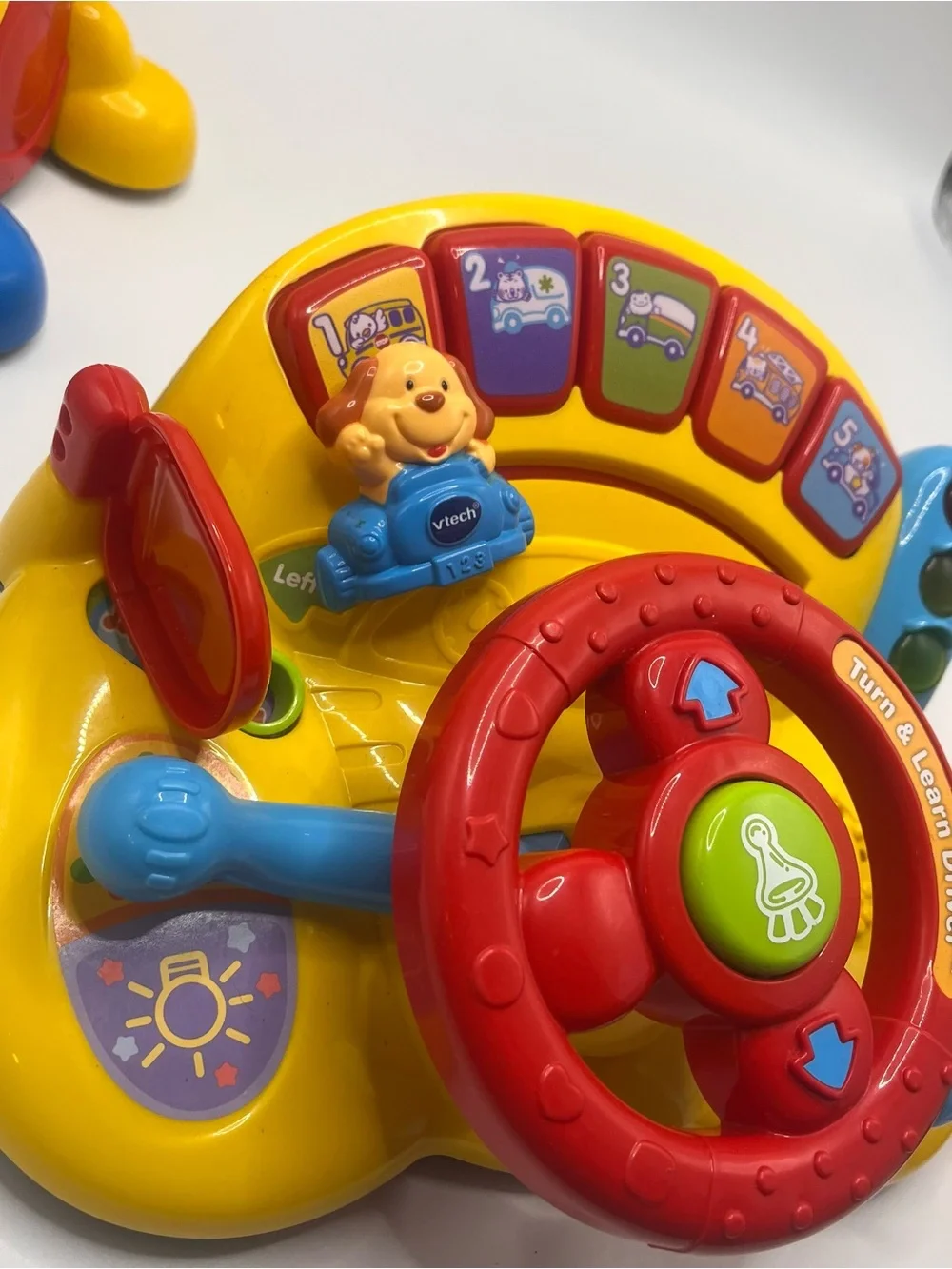 V-Tech Electronic Toddler Baby Toy Lot Phone Lady Bug Steering Wheel Light Sound